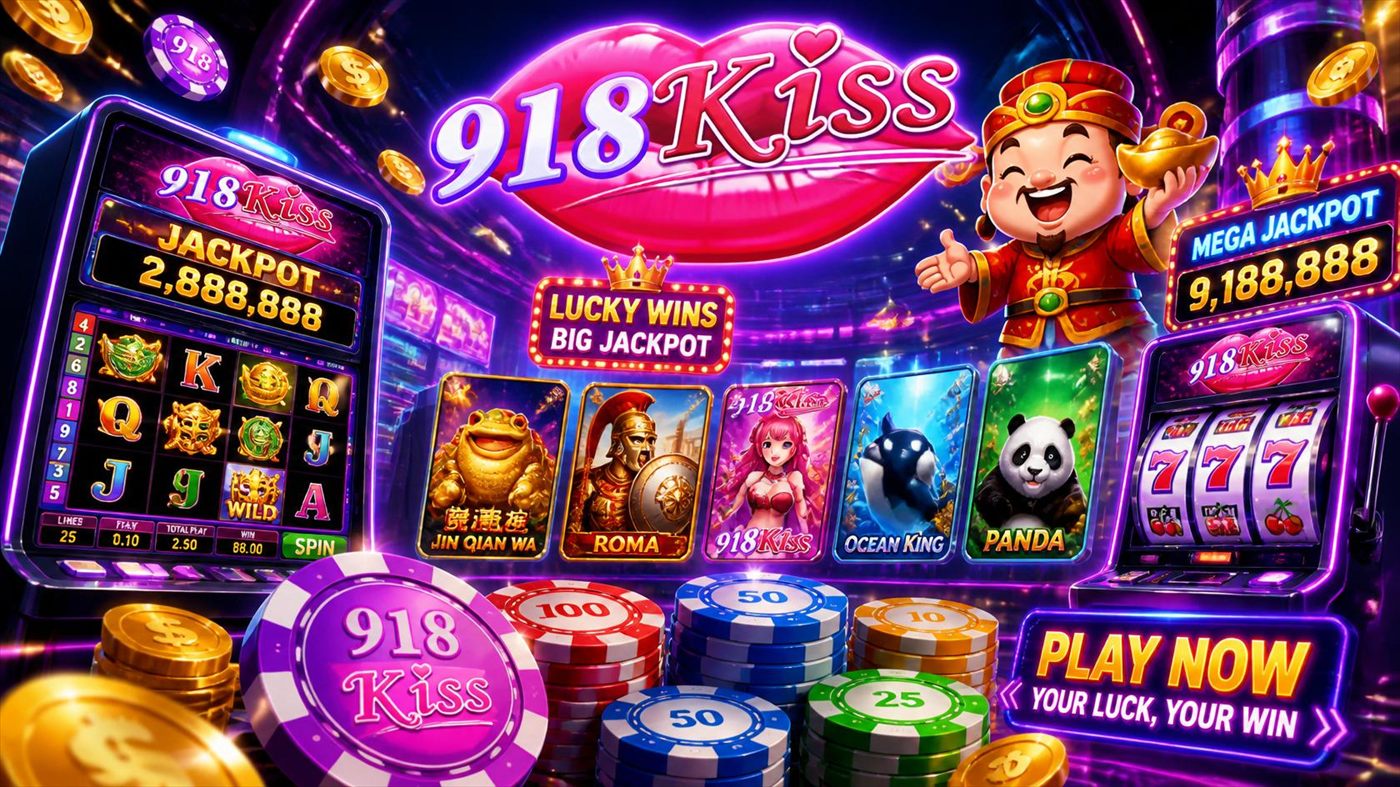 918Kiss live casino table with cards and jackpot signage